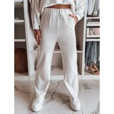 DStreet Spodnie damskie wide leg prążkowane LUXEEN ecru | shoptok.hr