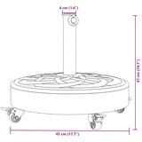  Baza suncobrana s kotačima za stupove Ø 38/48 mm 27 kg okrugla | shoptok.hr
