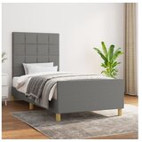  Za krevet s uzglavljem tamnosivi 90x190 cm od tkanine | shoptok.hr