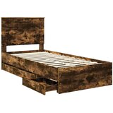  Krevetna konstrukcija s ladicama Dimljeni hrast 90 x 200 cm | shoptok.hr