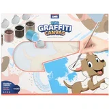 Graffiti canvas, blind ram sa skicom, kuca, bela, 30x40cm
