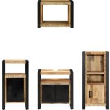 vidaXL Komplet pohištva za kopalnico 4 pcs Rjava Masiven les manga | Shoptok.si