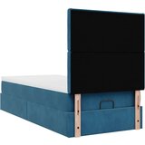  Otomanski posteljni okvir z vzmetnicami moder 80x200cm žamet | Shoptok.si