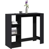 vidaXL Barska miza s polico črna 124x46x103,5 cm inženirski les | Shoptok.si