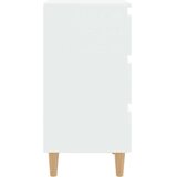 vidaXL noćni ormarić s nogama od masivnog drva bijeli 40 x 35 x 69 cm | shoptok.hr