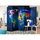 Artgeist Paravan Colorful Map I, 5-Delni, Dvostranski | Shoptok.si