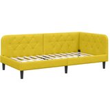 vidaXL Kotna postelja z vzglavjem Rumena 90 x 190 cm Žamet | Shoptok.si