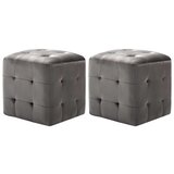 vidaXL tabure 2 kosa siv 30x30x30 cm žametno blago Cene