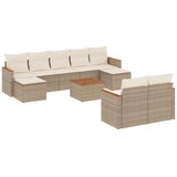  10-dijelni set vrtnih sofa s jastucima bež od poliratana 61 x 62 x 69 cm | shoptok.hr