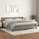  Krevet s oprugama i madracem svjetlosivi 200x200 cm baršunasti | shoptok.hr