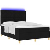  LED Box Spring Krevet s uzglavljem Crna 160 x 200 cm tkanina | shoptok.hr