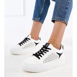 Gemre White sneakers with black inserts on a platform Remmi Cene