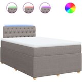 vidaXL Box spring postelja z vzmetnico taupe 120x200 cm blago, (21291981) | Shoptok.si