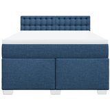  Krevet s oprugama i madracem plavi 160x200 cm od tkanine | shoptok.hr