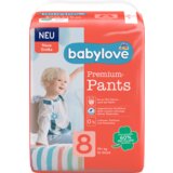babylove premium - pelene gaćice veličina 8 xxl (19+ kg) 16 kom