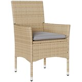  3-dijelni bistro set s jastucima bež od poliratana i stakla | shoptok.hr