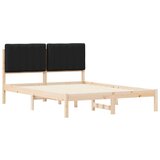  Posteljni okvir z oblazinjenim vzglavjem Črna 135 x 190 cm, (5000101505) | Shoptok.si