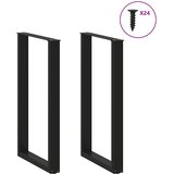  Noge za barski stol U-oblika 2 kom Crne 60 x (100-101) cm Čelik | Eponuda.com