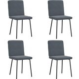 vidaXL Jedilni stoli 4 kosi temno siv žamet | Shoptok.si