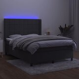  box spring s madracem LED tamnosivi 140x190 cm baršun | shoptok.hr
