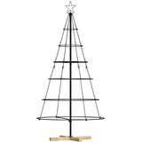 vidaXL Božićno drvo u obliku čunja s stalakom Crna 150 cm Čelik | shoptok.hr