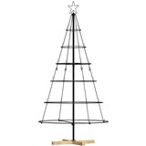 vidaXL božično stožčasto drevo z stojalom Črna 150 cm Jeklo, (5000066085) | Shoptok.si