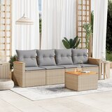 Maison Chic Seti vrtnega pohištva - Vrtna garnitura - Vrtni pohištvo set 5-delna z blazinami bež poli ratan, (21820984) | Shoptok.si