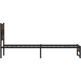 vidaXL Metalni okvir kreveta bez madraca smeđi hrast 100x200 cm | shoptok.hr
