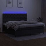  Box spring postelja z vzmetnico LED črna 200x200 cm blago, (20761320) | Shoptok.si