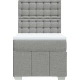 vidaXL Box spring postelja z vzmetnico svetlo siva 80x200 cm blago | Shoptok.si