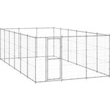  Zunanji pasji boks pocinkano jeklo 21,78 m² - - Srebrna - 74.5 - 330 x 660 x 180 cm - | Shoptok.si
