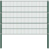  Ogradni panel sa stupovima od željeza 1730x120 cm zeleni | shoptok.hr