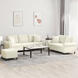  3-dijelni set sofa s jastucima krem baršunasti | shoptok.hr