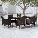  7-dijelni vrtni blagovaonski set s jastucima crni | Eponuda.com