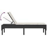  Ležaljka s jastukom crna 55x200x44 cm poli ratan | shoptok.hr