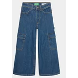 United Colors Of Benetton Jeans hlače 4DW2CE02U Mornarsko modra Wide Leg