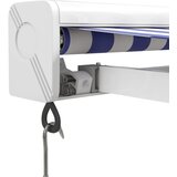 Tenda na uvlačenje plavo-bijela 5 x 3 m od tkanine i aluminija | Eponuda.com