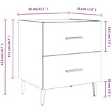 vidaXL Noćni ormarić boja hrasta sonome 40x35x47 5cm konstruirano drvo | shoptok.hr
