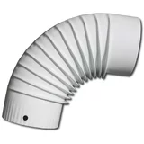  dimovodno koljeno za peć (promjer: 120 mm, kut luka: 90 °, čelik, bijele boje)