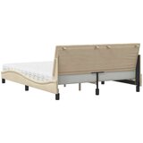 vidaXL Krevet s madracem krem 160x200 cm od tkanine | shoptok.hr