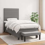 vidaXL Krevet s oprugama i madracem tamnosivi 100 x 200 cm od tkanine | shoptok.hr