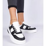 Gemre Black and white women's sneakers with thick sole Rossio | Shoptok.si