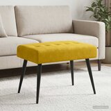  Klupa s gumbastim tkanjem Žuta 60 x 40 x 45 cm Baršun | shoptok.hr