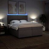  Krevet s oprugama i madracem smeđesivi 200x200 cm od tkanine | shoptok.hr