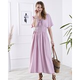 Resti Pink women's long dress with envelope neckline - Clothing | Shoptok.si