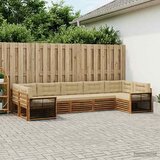  Set vanjskih sofa 7 kom. Prirodna i bež Čvrsto drvo akacije | shoptok.hr