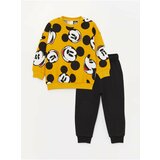 LC Waikiki Crew Neck Mickey Mouse Printed Baby Boy Pants and Sweatshirt Suit 2-Pack Cene