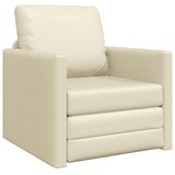 vidaXL Fotelja na razvlačenje 2-u-1 Krem 74x77x81 cm Veštačka koža | shoptok.hr