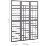 vidaXL Sobna pregrada / rešetka s 3 panela od jelovine siva 121x180cm | shoptok.hr