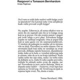 Red Box Tomas Bernhard, Krista Flajšman - Razgovori s Tomasom Bernhardom | ePonuda.com